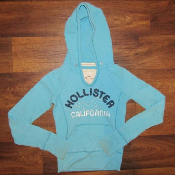 Hollister Tops - Hollister California Hoodie Size Small Blue Shirt